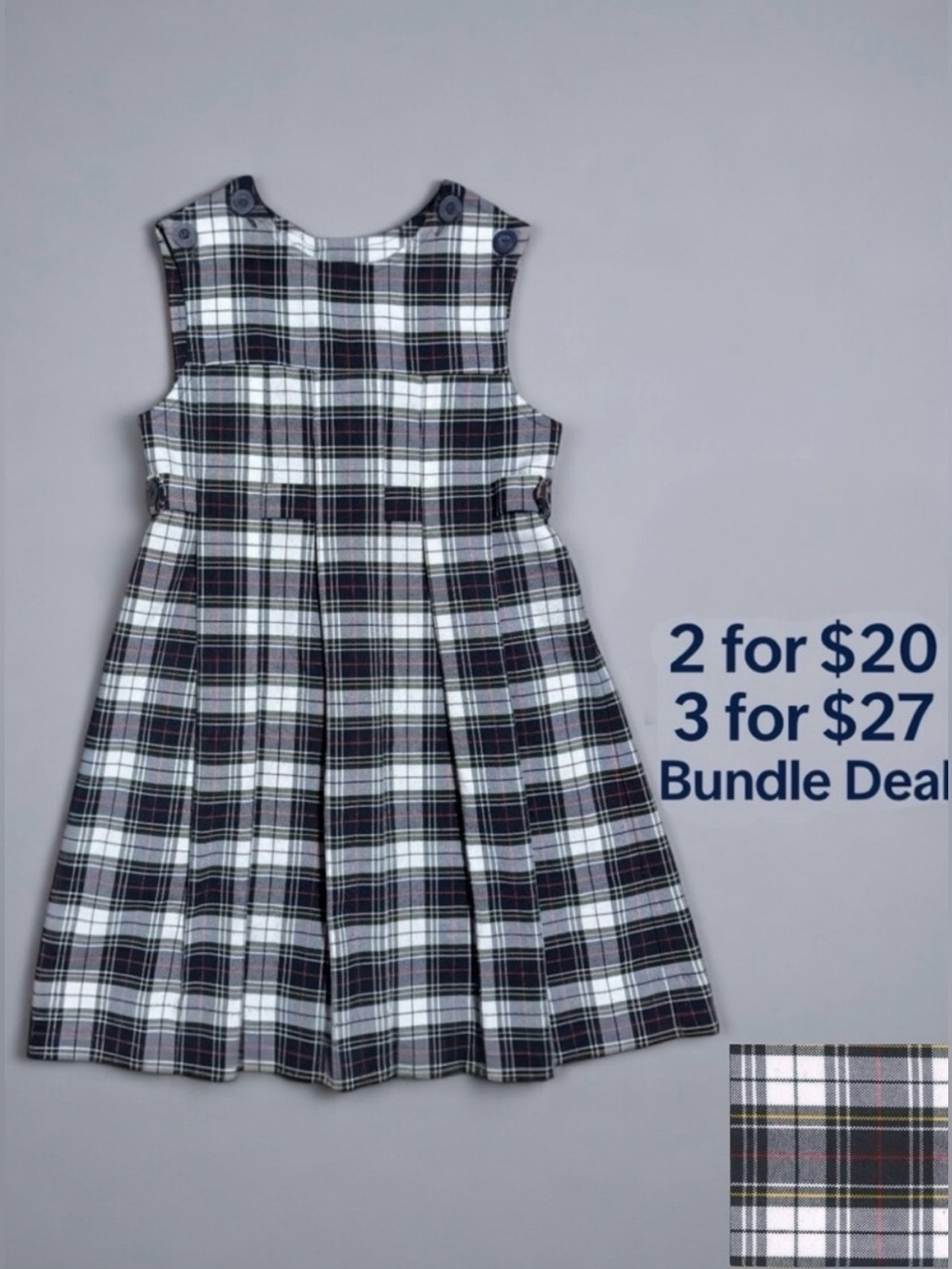 Becky Thatcher School Uniform Jumper Dress Plaid 8B Girls Size 7